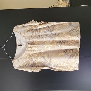 Sonoma XL tan and gray braided neck tee